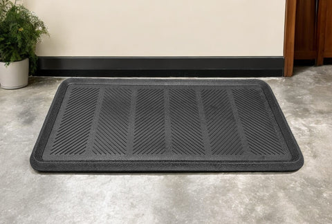 16" X 32" Black Rubber Outdoor Boot Tray