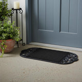 18" X 29" Black Rubber Outdoor Oval Door Mat