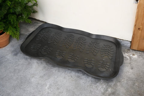 16" X 32" Black Rubber Outdoor Boot Tray