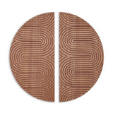 Set of Two Brown Wood Hanging Dimensional Sculpture