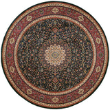 6' Blue Oriental Round Rug