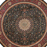 6' Blue Oriental Round Rug