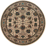 6' Ivory Floral Round Rug