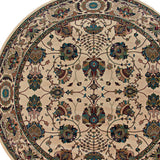 6' Ivory Floral Round Rug