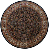 6' Blue And Red Oriental Round Rug