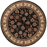 6' Brown And Ivory Oriental Round Rug