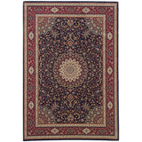4' X 6' Blue Red and Ivory Oriental Area Rug
