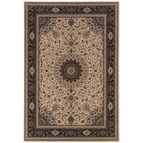 4' X 6' Black and Ivory Oriental Area Rug