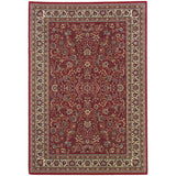 4' X 6' Ivory and Red Oriental Area Rug