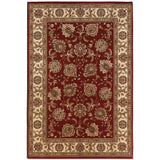 4' X 6' Ivory and Red Oriental Area Rug