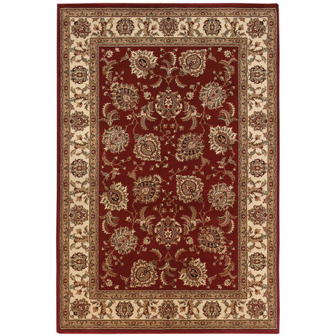 4' X 6' Ivory and Red Oriental Area Rug