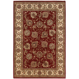 5' X 8' Red And Ivory Oriental Area Rug