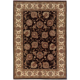 5' X 8' Brown And Ivory Oriental Area Rug