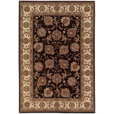 5' X 8' Brown And Ivory Oriental Area Rug