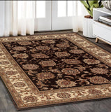 5' X 8' Brown And Ivory Oriental Area Rug
