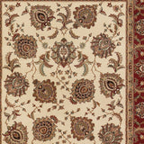 4' X 6' Ivory and Red Oriental Area Rug