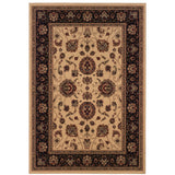 4' X 6' Black And Ivory Oriental Area Rug
