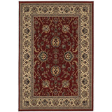 4' X 6' Red And Ivory Oriental Area Rug