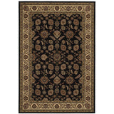 4' X 6' Brown Ivory And Black Oriental Area Rug