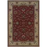 4' X 6' Red Ivory And Black Oriental Area Rug