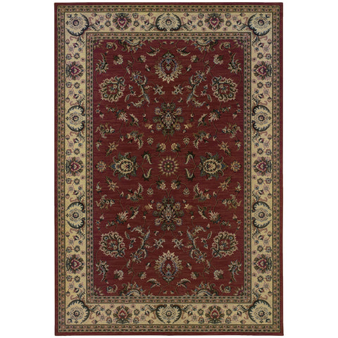 4' X 6' Red Ivory And Black Oriental Area Rug