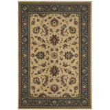 4' X 6' Ivory Light Blue And Brown Oriental Area Rug