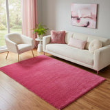 5' X 7' Pink Shag Hand Tufted Area Rug