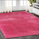 5' X 7' Pink Shag Hand Tufted Area Rug