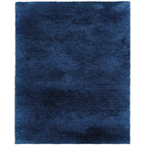 5' X 7' Blue Shag Hand Tufted Area Rug