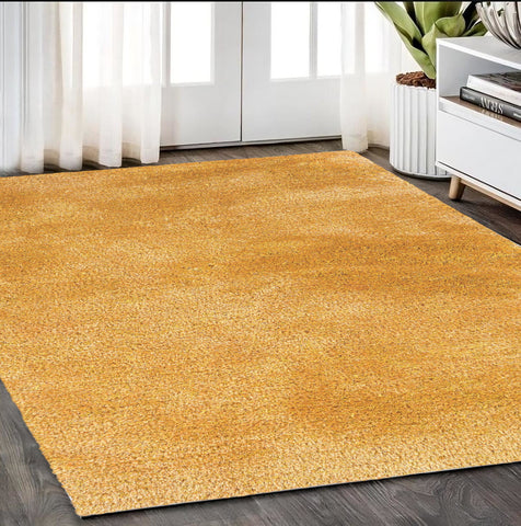 5' X 7' Gold Shag Hand Tufted Area Rug