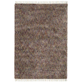4' X 5' Orange Blue And Yellow Abstract Shag Area Rug With Fringe