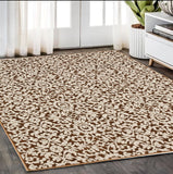 5' X 8' Rust And Beige Oriental Area Rug