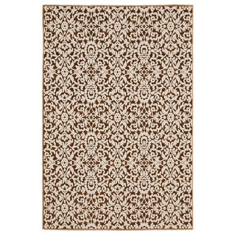 7' X 10' Rust And Beige Oriental Area Rug