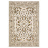 7' X 10' Ivory And Gold Oriental Area Rug