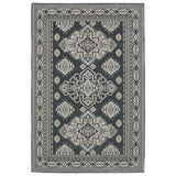 7' X 10' Blue And Gray Medallion Area Rug