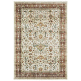 4' X 6' Ivory Oriental Distressed Area Rug