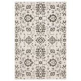 5' X 8' Ivory And Gray Oriental Area Rug