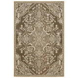 7' X 10' Gold And Beige Oriental Area Rug