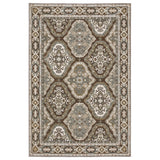 5' X 8' Blue And Gray Medallion Area Rug