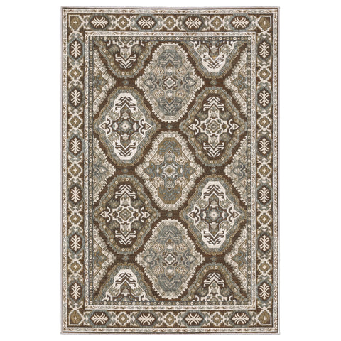 4' X 6' Blue And Gray Medallion Area Rug