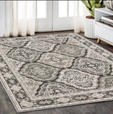 5' X 8' Ivory And Blue Medallion Area Rug