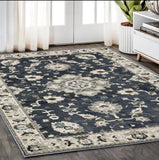 5' X 8' Blue Oriental Area Rug