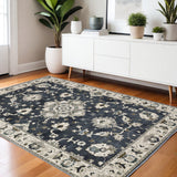 4' X 6' Blue Oriental Area Rug