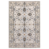4' X 6' Ivory Burnt Orange And Blue Oriental Area Rug