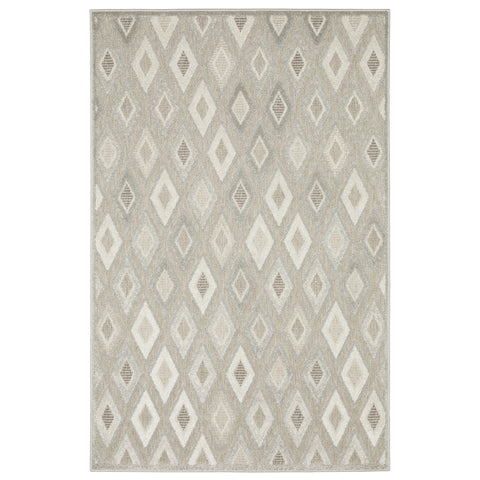 7' X 10' Beige And Gray Diamond Area Rug