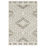 5' X 8' Beige And Brown Tribal Area Rug