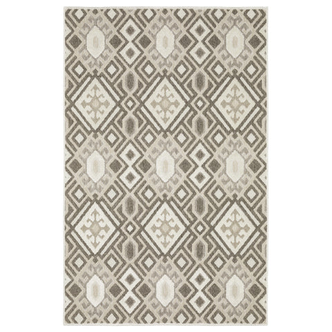 5' X 8' Brown And Beige Tribal Area Rug