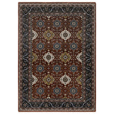 4' X 6' Red Medallion Area Rug With Fringe
