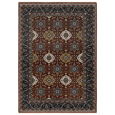 4' X 6' Red Medallion Area Rug With Fringe