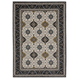 4' X 6' Ivory Medallion Area Rug With Fringe